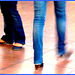 Short & cute Lady on flats & booted blond in jeans- Brussels airport -19-10-2008 - Douce bidouille.