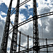 Gasometer and clouds