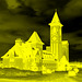 Abbaye de St-Benoit-du-lac abbey /  6 Février 2009 -  Négatif colorisé en jaune