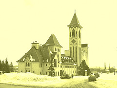 Abbaye St-Benoit-du-lac abbey /  Quebec- Canada -  6 Février 2009  - Photo ancienne / Vintage  - Photofiltre.