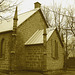 Cimetière et église  / Church and cemetery  -  Ormstown.  Québec, CANADA.  29 mars 2009- Sepia