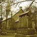 Cimetière et église  / Church and cemetery  -  Ormstown.  Québec, CANADA.  29 mars 2009-  Sepia