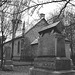 Cimetière et église  / Church and cemetery  -  Ormstown.  Québec, CANADA.  29 mars 2009-  B & W