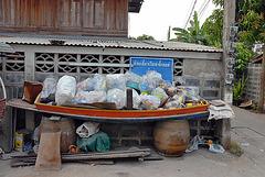 A boat used for garbage