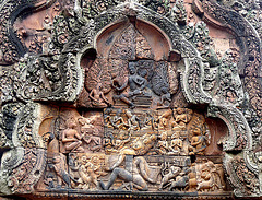 Intricate Carvings in Pink Sandstone- Banteay Srei