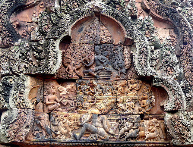 Intricate Carvings in Pink Sandstone- Banteay Srei