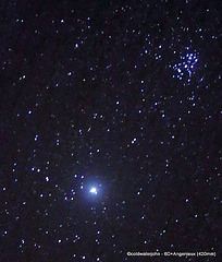 Aldebaran and the Pleiades in the early evening eastern sky