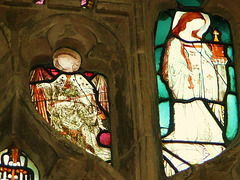 wilby  c15 glass st michael with scales and st. barbara with tower