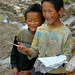 Tibetan boys in the village