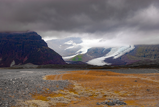 Heavy weather clouds came on the way back