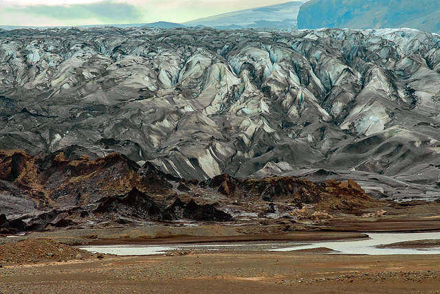 Glacial branch of the Glacier Vatnajokull
