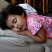 Rafaela, the Sleeping Beauty on the armchair's arm