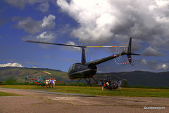 Helicopters gathered at Plockton