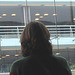 Tall Lady 6 in hammer heeled boots -  Brussels airport   /  19-10-2008 - Réflexion et cheveux soyeux