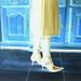 Mon amie M@rie / My friend M@rie - Bottes à talons hauts et jupe longue / High-heeled boots and long skirt . Photofiltrée en négatif.