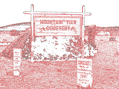 Mountain view cemetery. Saranac lake area.  NY. USA . March 29th 2009 - Contours de couleurs et couleurs ravivées