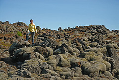 Climbing on the lava hills
