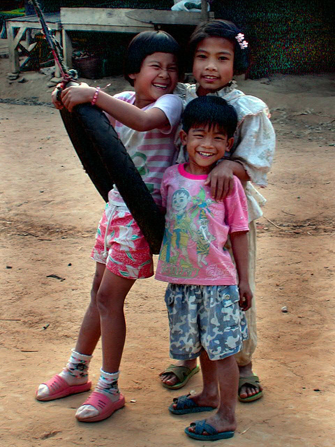 Kiddies playing in Baan Khok