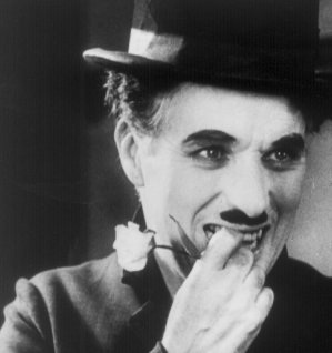 Chaplin with flower