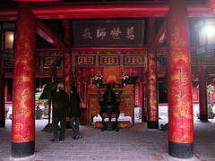 Inside the Văn Miếu Temple of Literature
