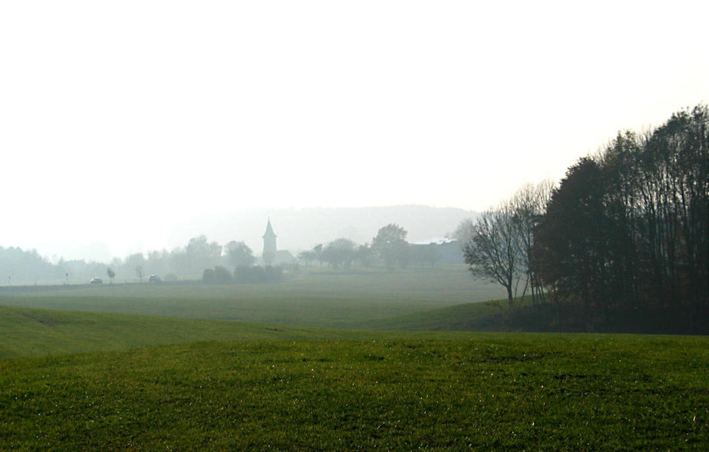 Ortschaft im Nebel