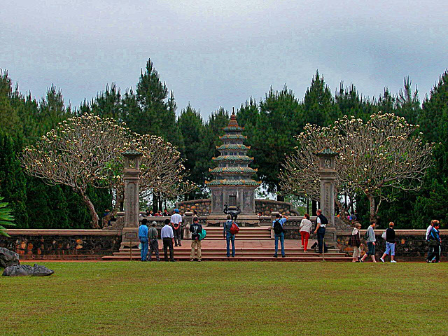 In the garden at the Thiên Mụ Pagoda