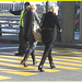 Blondes joyeuses et bien bottées- Joyous blonds in Boots on yellow lines- Aéroport de Montréal- 18 octobre 2008