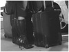 Très séduisante Dame mature en Bottes de Dominatrice - Mature Lady in tremendous Dominatrix Boots - PET Montreal airport - Noir et blanc / Black and white