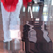 Black Goddess in white stilettos shoes - Déesse noire en escarpins blancs et vertigineux - Aéroport de Bruxelles- 19 octobre 2008 / Reflet dans l'eau - Water reflection effect.