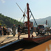Getting on the ferry to cross the Mekong river