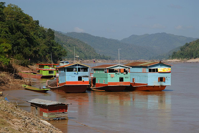Transport barges on the Mekong
