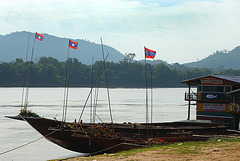 Fishing barge on the Mekong