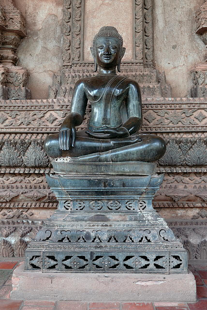 Bronze Buddha statue at Haw Phra Kaew
