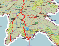 The route through Laos