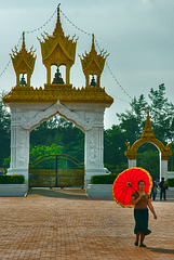 The entrance to the Golden Stupa in Vientiane
