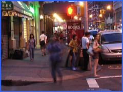 Blurry bodies on Walker street- NYC.