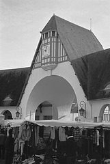 Le Touquet Market Clock 4 B&W