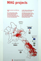 MAG map of Laos where still unexploded ordnances lying around