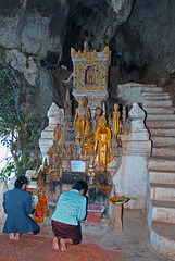 Pilgrims come to pray and meditate in the cave