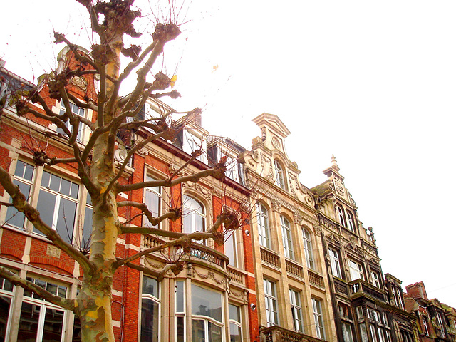 Obliquité architecturale - Louvain-Leuven.  Belgique - 10 novembre 2007.