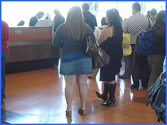 Hot chubbies with sexy footwears - Sexy duo de charmantes dodues bien chaussées - PET Montreal airport.