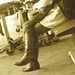 14h05 Readhead Lady in flat sexy boots - Copenhagen Kastrup airport  - 20-10-2008 -  Sepia