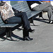 Blonde léopardienne en bottes à talons hauts et verres fumés-  Leopard blond mature with sunglasses and high-heeled Boots- Aéroport de Montréal PET- Montreal PET airport-