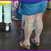Hot chubbies with sexy footwears - Sexy duo de charmantes dodues bien chaussées - PET Montreal airport.  - Miniskirt and chubby legs with wedges.