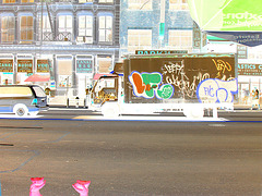New-York city  - Camion bidouillé sur Canal street - Canal street cartoon colourful truck.