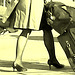 Belle rousse en talons hauts avec des jambes de Déesse - Redhead Lady in high heels with hot calves- Montreal PET Airport - Aéroport de Montréal - Photo à l'ancienne.