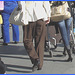 Mature in long pants and chunky heels / Dame mature en souliers à gros talons carrés -  PET Montreal airport / Aéroport Pierre-Elliot Trudeau de Montréal.