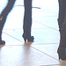 14h32 young pony tail duo in high-heeled boots - Jeunes blondes Danoises en bottes à talons hauts -  Aéroport  Kastrup de Copenhague /  20-10-08