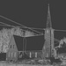 Église St-Augustin de Cantorbery- Austin. Québec- CANADA /   7 février 2009- Mine de plomb en effet négatif