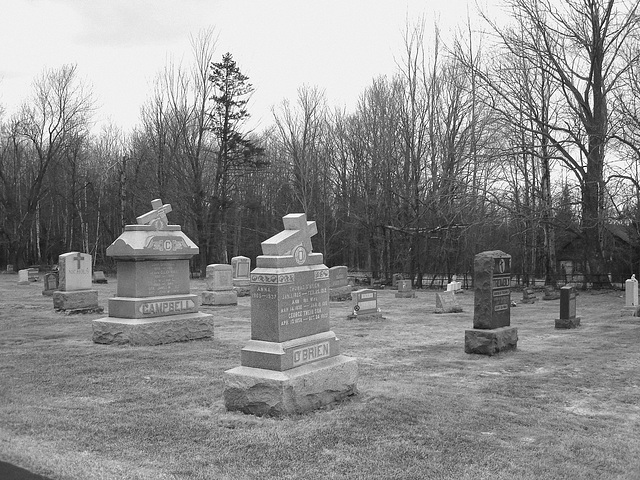 Immaculate heart of Mary cemetery - Churubusco. NY. USA.  March  29th 2009 -   O ' Brien.....N & B